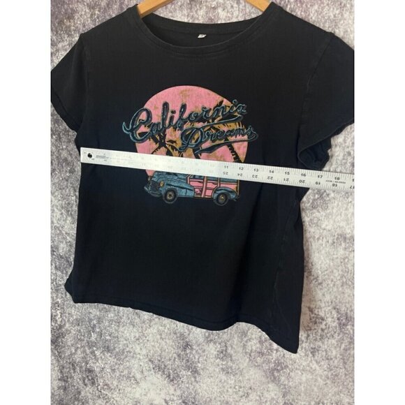 Women Large Crew T-shirt Top Graphic California Dreams Y2K 90s Indie Surf - Picture 6 of 9